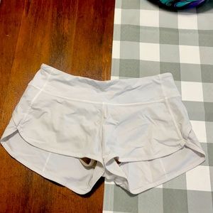 Lululemon white speed up shorts